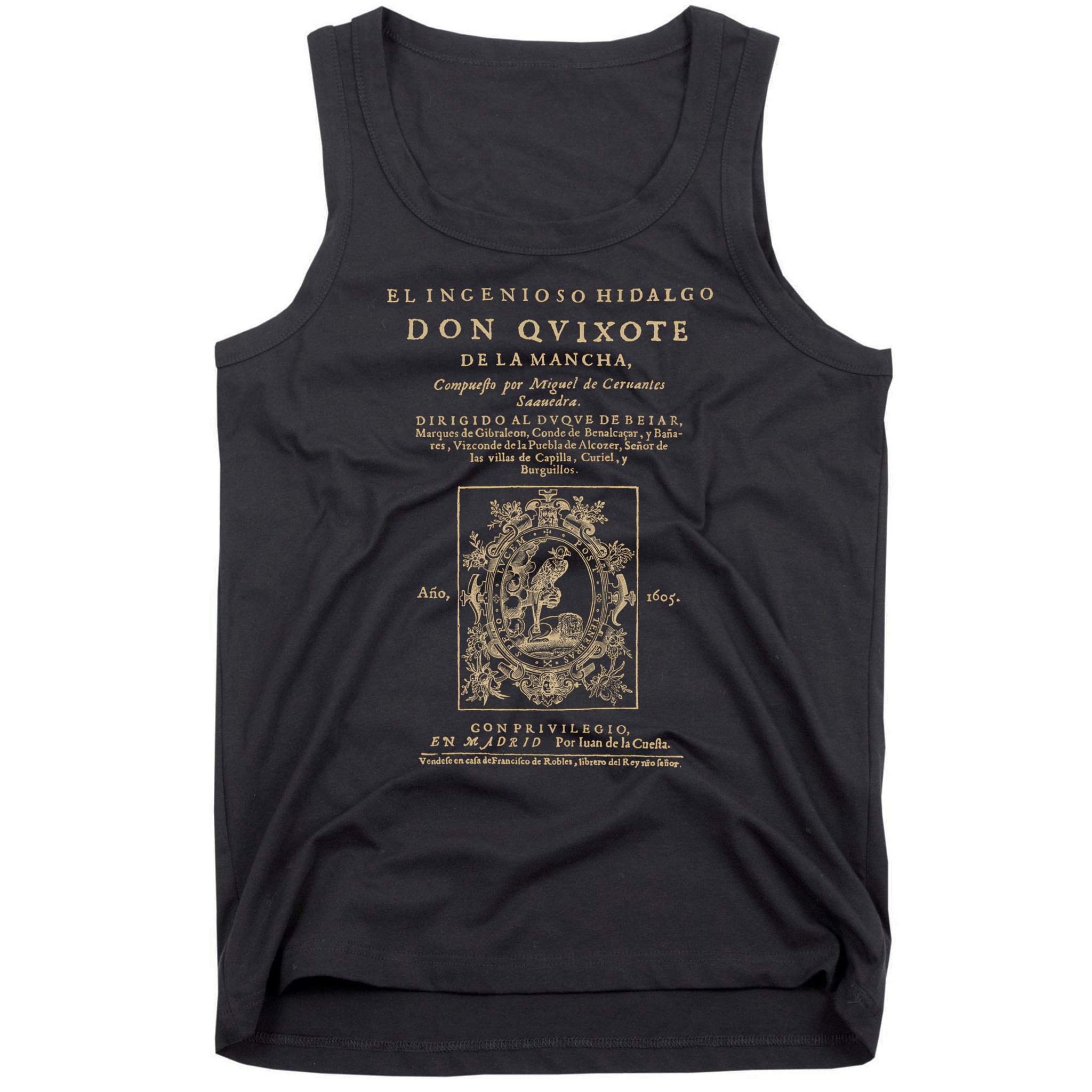 Cervantes Don Quijote De La Mancha. Dark Clothes Version T-Shirt Tank Top