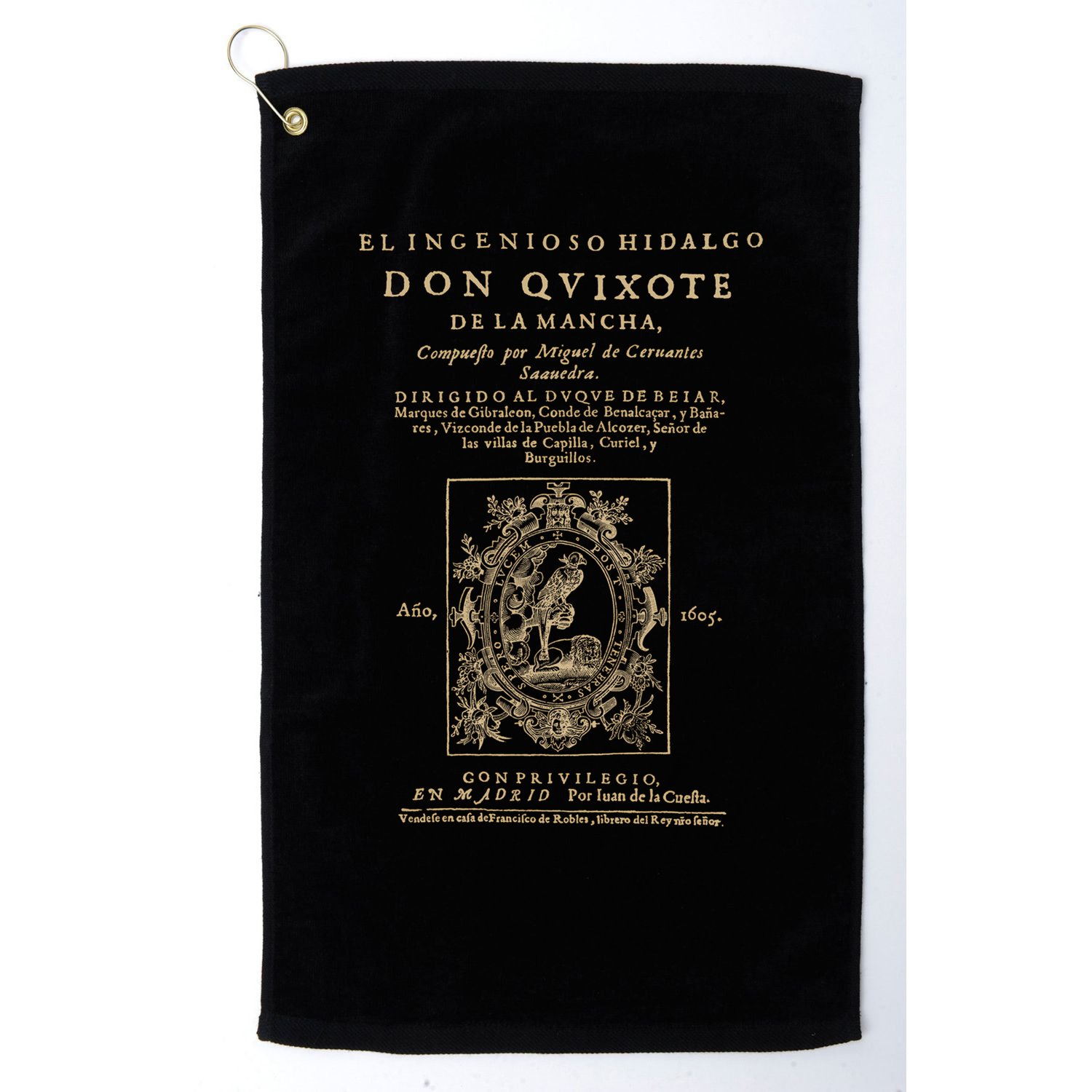 Cervantes Don Quijote De La Mancha. Dark Clothes Version T-Shirt Golf Towel
