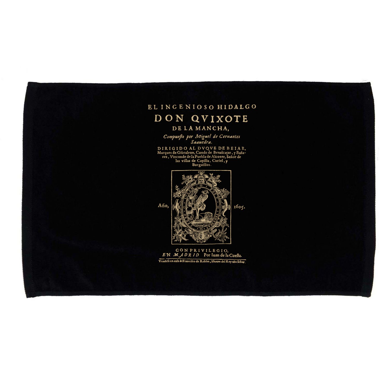 Cervantes Don Quijote De La Mancha. Dark Clothes Version T-Shirt Microfiber Hand Towel