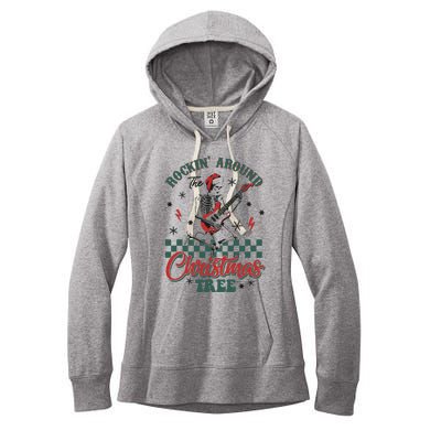 Christmas Dtf Rockin Around The Christmas Tree Dtf Transfer Ready To Press Women's Fleece Hoodie