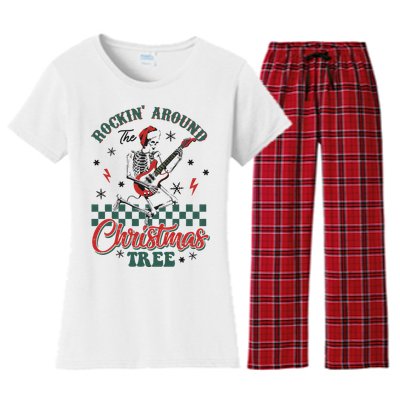 Christmas Dtf Rockin Around The Christmas Tree Dtf Transfer Ready To Press Women's Flannel Pajama Set