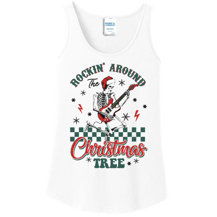 Christmas Dtf Rockin Around The Christmas Tree Dtf Transfer Ready To Press Ladies Essential Tank