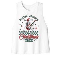 Christmas Dtf Rockin Around The Christmas Tree Dtf Transfer Ready To Press Women's Racerback Cropped Tank