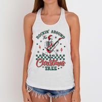 Christmas Dtf Rockin Around The Christmas Tree Dtf Transfer Ready To Press Women's Knotted Racerback Tank