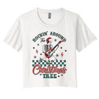 Christmas Dtf Rockin Around The Christmas Tree Dtf Transfer Ready To Press Women's Crop Top Tee