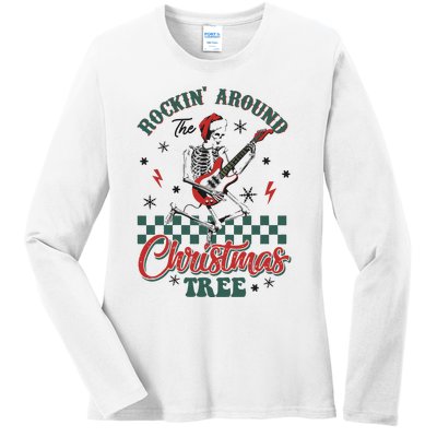 Christmas Dtf Rockin Around The Christmas Tree Dtf Transfer Ready To Press Ladies Long Sleeve Shirt