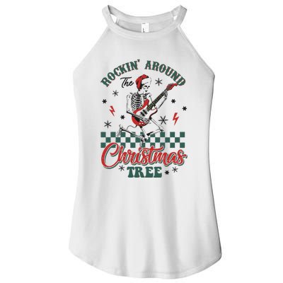 Christmas Dtf Rockin Around The Christmas Tree Dtf Transfer Ready To Press Women's Perfect Tri Rocker Tank