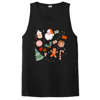 Christmas Doodle Retro Santa Holiday Season PosiCharge Competitor Tank