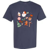 Christmas Doodle Retro Santa Holiday Season Garment-Dyed Heavyweight T-Shirt