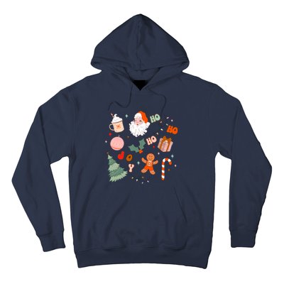 Christmas Doodle Retro Santa Holiday Season Hoodie