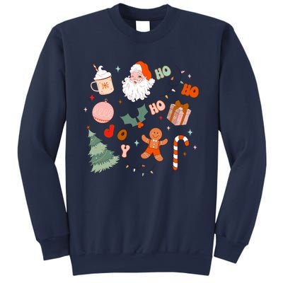 Christmas Doodle Retro Santa Holiday Season Sweatshirt