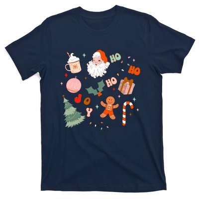 Christmas Doodle Retro Santa Holiday Season T-Shirt