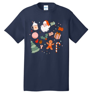 Christmas Doodle Retro Santa Holiday Season Tall T-Shirt