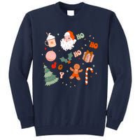 Christmas Doodle Retro Santa Holiday Season Tall Sweatshirt