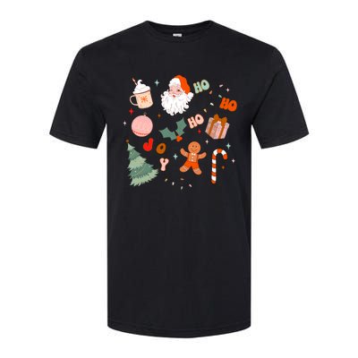 Christmas Doodle Retro Santa Holiday Season Softstyle CVC T-Shirt