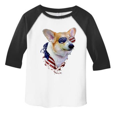 Corgi Dog Retro American Usa Flag 4 July Pop Art Corgi Lover Great Gift Toddler Fine Jersey T-Shirt