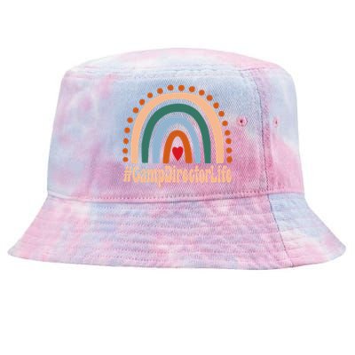 Camp Director Rainbow Appreciation Day Hello Back To School Great Gift Tie-Dyed Bucket Hat