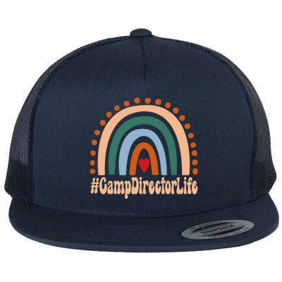 Camp Director Rainbow Appreciation Day Hello Back To School Great Gift Flat Bill Trucker Hat