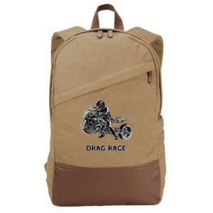 Cool Drag Race Motorcycle For Racing Lovers Cotton Canvas Backpack