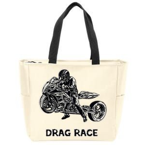 Cool Drag Race Motorcycle For Racing Lovers Zip Tote Bag