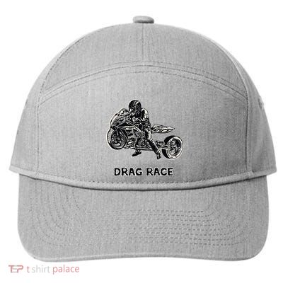 Cool Drag Race Motorcycle For Racing Lovers 7-Panel Snapback Hat