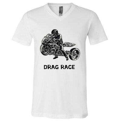 Cool Drag Race Motorcycle For Racing Lovers V-Neck T-Shirt