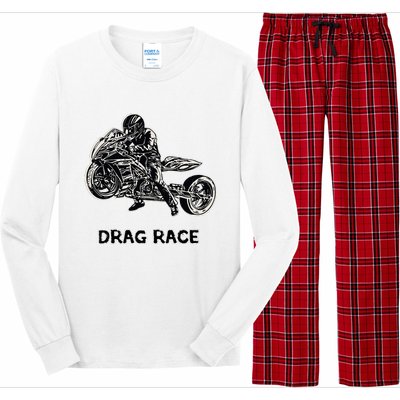 Cool Drag Race Motorcycle For Racing Lovers Long Sleeve Pajama Set