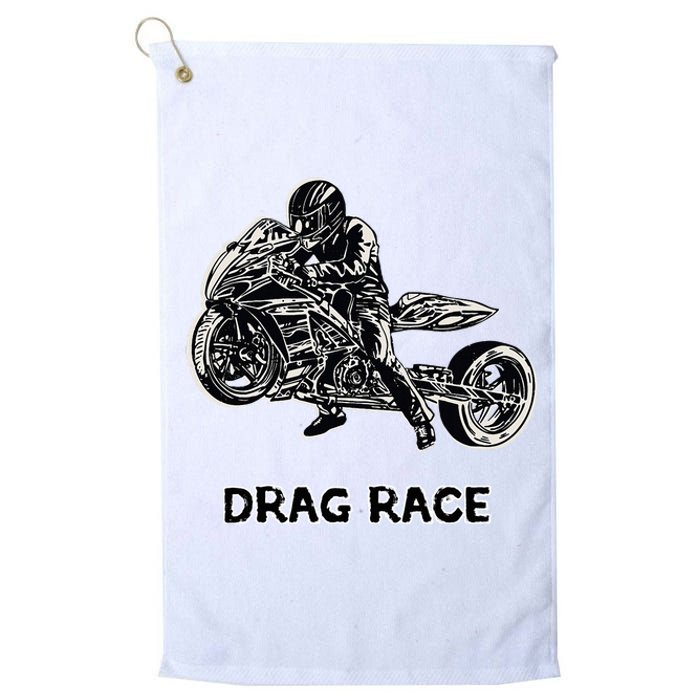 Cool Drag Race Motorcycle For Racing Lovers Platinum Collection Golf Towel