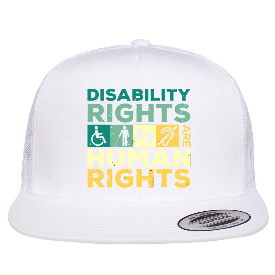 Cool Disability Rights Are Human Rights Support Caregivers Flat Bill Trucker Hat