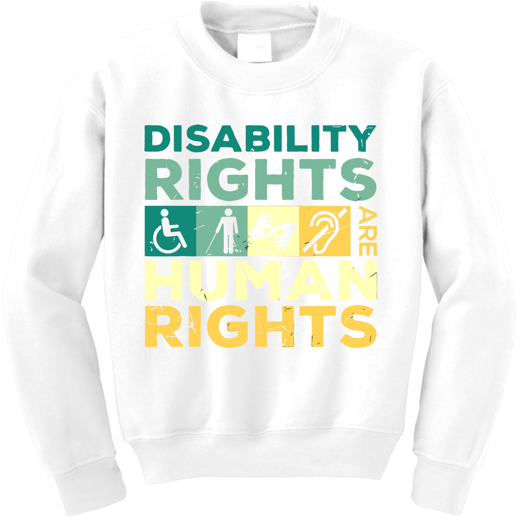 Cool Disability Rights Are Human Rights Support Caregivers Kids Sweatshirt