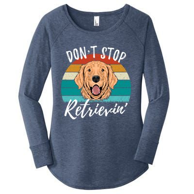 Cute Dog Retro Dont Stop Retrievin Golden Retriever Lovers Gift Women's Perfect Tri Tunic Long Sleeve Shirt