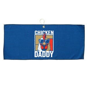 Chicken Daddy Rooster Farmer Funny Fathers Day For Large Microfiber Waffle Golf Towel