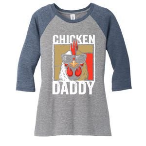 Chicken Daddy Rooster Farmer Funny Fathers Day For Women's Tri-Blend 3/4-Sleeve Raglan Shirt