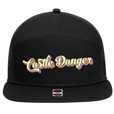 Castle Danger Retro Art Baseball 7 Panel Mesh Trucker Snapback Hat