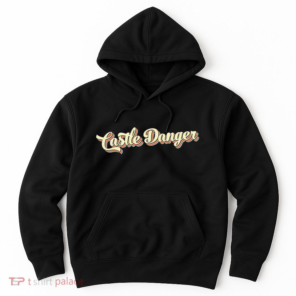 Castle Danger Retro Art Baseball Hoodie