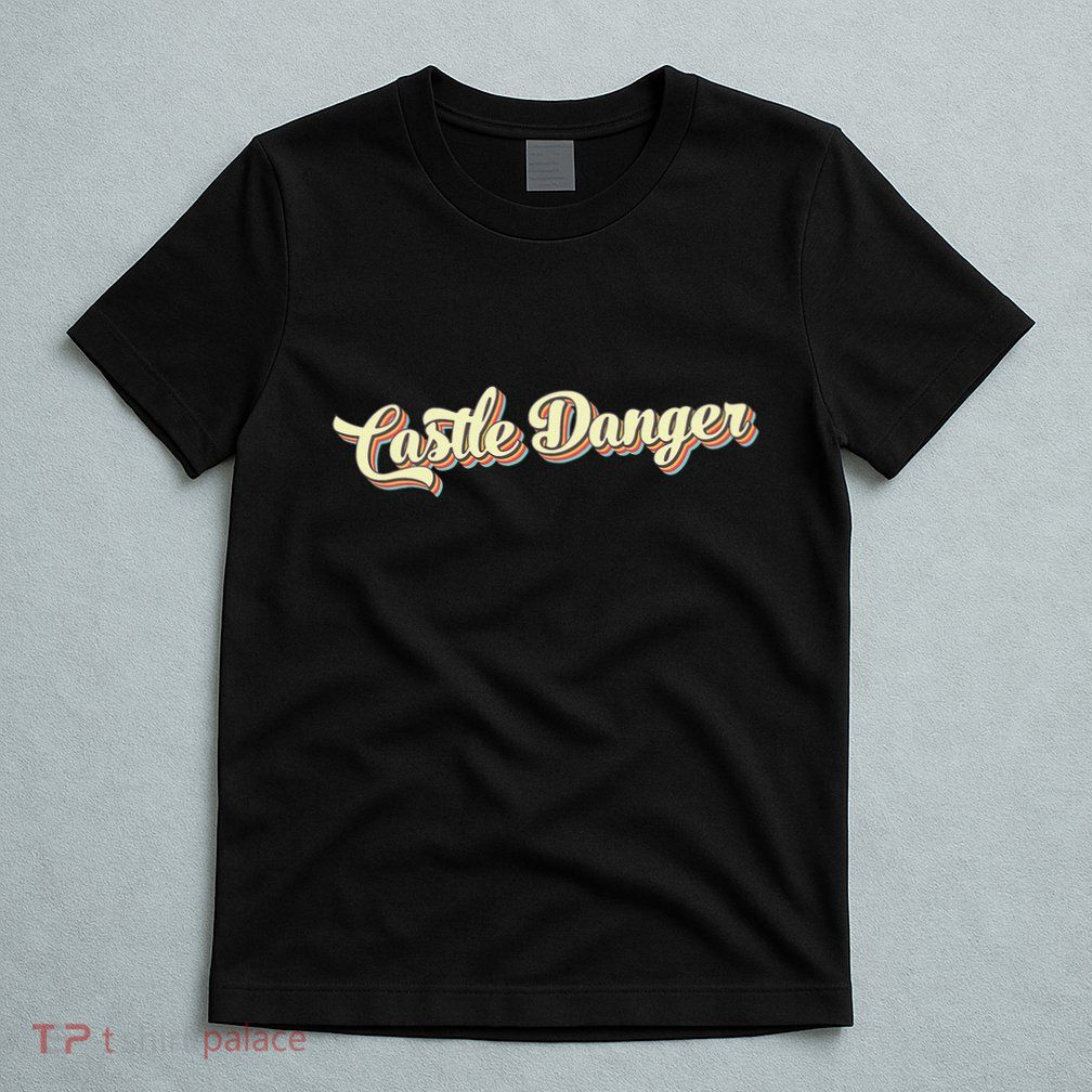 Castle Danger Retro Art Baseball T-Shirt