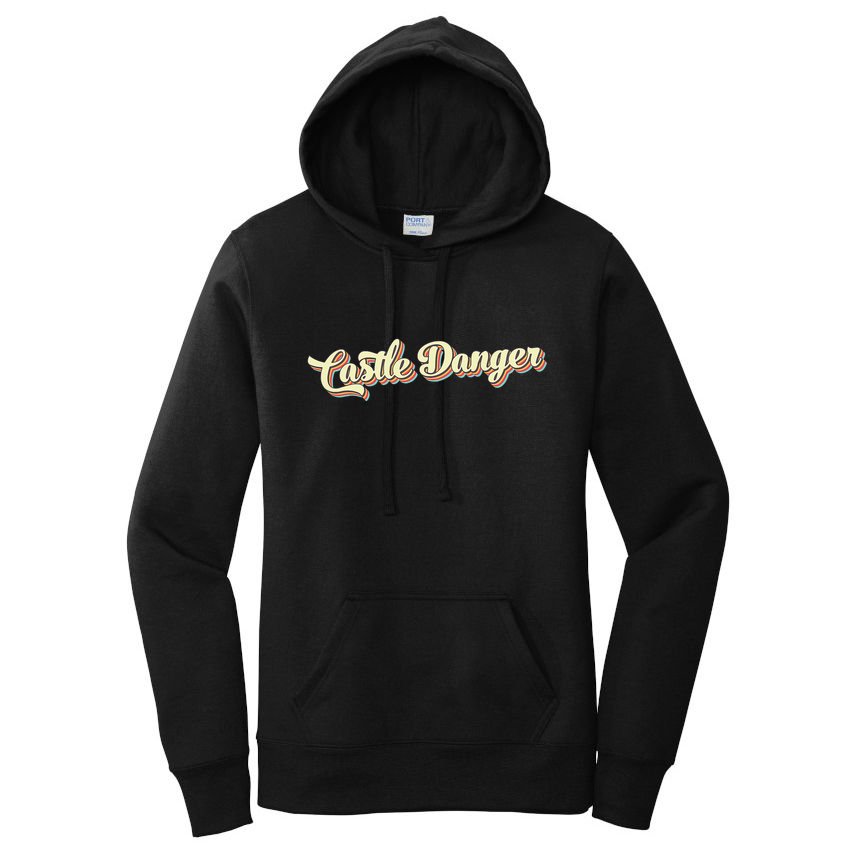Castle Danger Retro Art Baseball Women's Pullover Hoodie