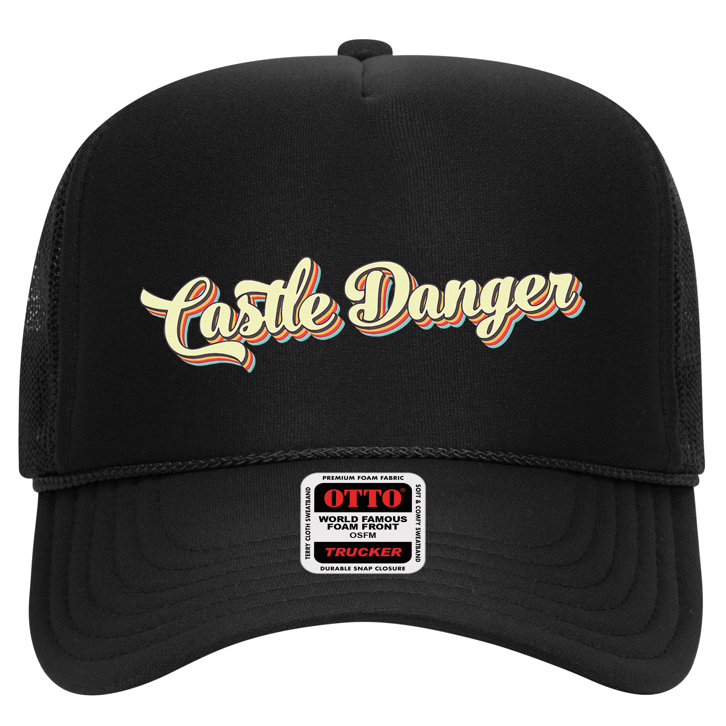 Castle Danger Retro Art Baseball Hat
