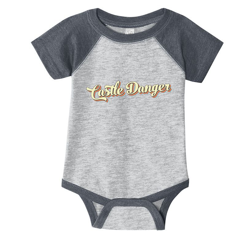 Castle Danger Retro Art Baseball Infant Baby Jersey Bodysuit