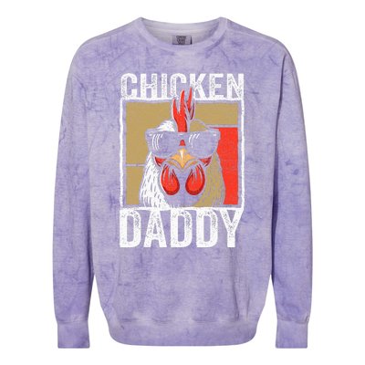 Chicken Daddy Rooster Farmer Funny Fathers Day Colorblast Crewneck Sweatshirt