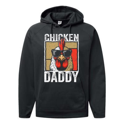 Chicken Daddy Rooster Farmer Funny Fathers Day Performance Fleece Hoodie