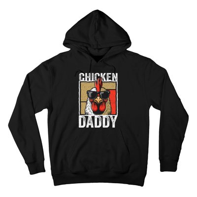 Chicken Daddy Rooster Farmer Funny Fathers Day Hoodie