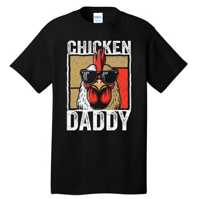 Chicken Daddy Rooster Farmer Funny Fathers Day Tall T-Shirt