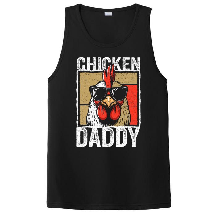 Chicken Daddy Rooster Farmer Funny Fathers Day PosiCharge Competitor Tank