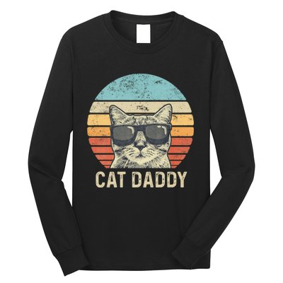 Cat Daddy Retro Cat Sunglasses Cool Cat Dad Gift Fathers Day Long Sleeve Shirt