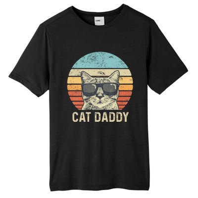 Cat Daddy Retro Cat Sunglasses Cool Cat Dad Gift Fathers Day Tall Fusion ChromaSoft Performance T-Shirt