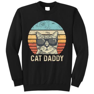 Cat Daddy Retro Cat Sunglasses Cool Cat Dad Gift Fathers Day Tall Sweatshirt