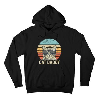 Cat Daddy Retro Cat Sunglasses Cool Cat Dad Gift Fathers Day Tall Hoodie