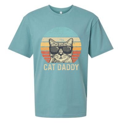 Cat Daddy Retro Cat Sunglasses Cool Cat Dad Gift Fathers Day Sueded Cloud Jersey T-Shirt