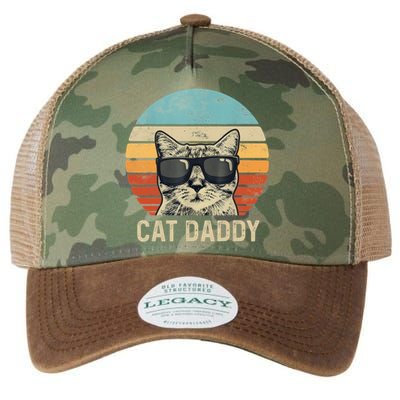 Cat Daddy Retro Cat Sunglasses Cool Cat Dad Gift Fathers Day Legacy Tie Dye Trucker Hat